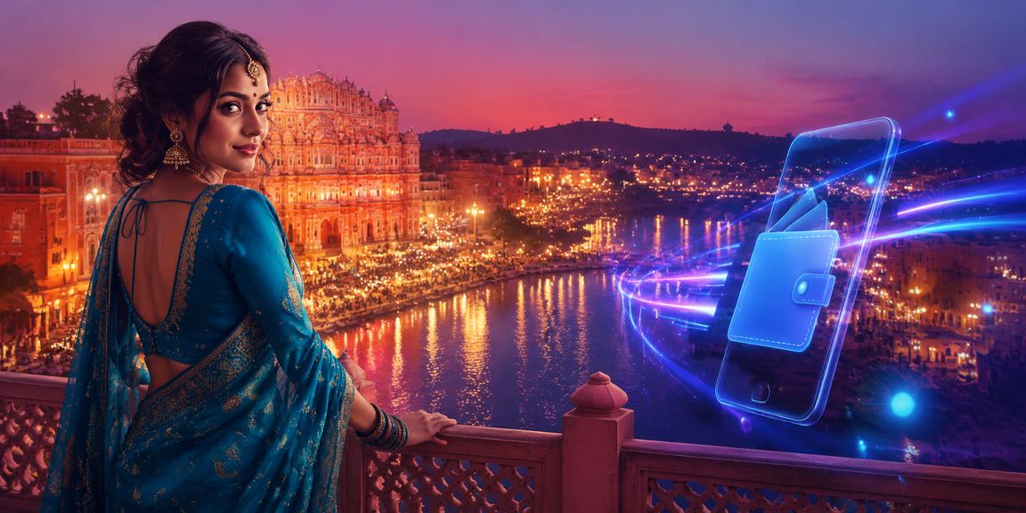 Jaipur Hawa Mahal with traditional clothing